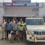 बकरा चोर तीन आरोपी गिरफ्तार। घटना में प्रयुक्त बोलेरो जब्त।