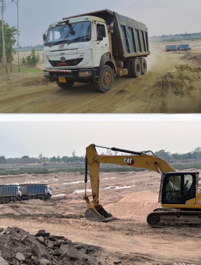 नंदनिया रेत घाट मे हो रहा चैन माउंटेन से उत्खनन, रेत भंडारण के लिए नियमों का खुला उल्लंघन। जिला प्रशासन मौन।