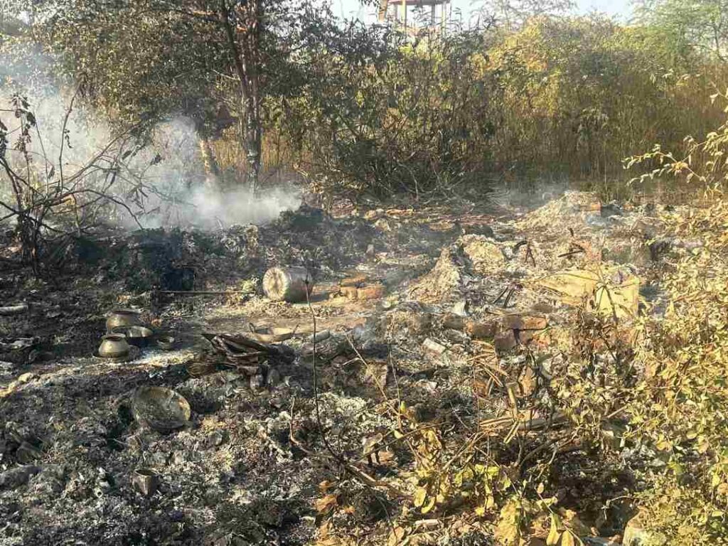 ग्राम सुहेला में झोपड़ी में आग लगने से वृद्ध महिला की दर्दनाक मौत