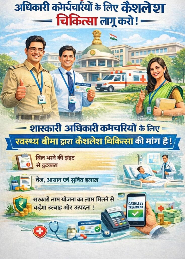 राज्य कर्मचारियों को बड़ी राहत की ओर कदम: कैशलेस चिकित्सा सुविधा की मांग, मुख्य स्वास्थ्य सचिव से सकारात्मक चर्चा