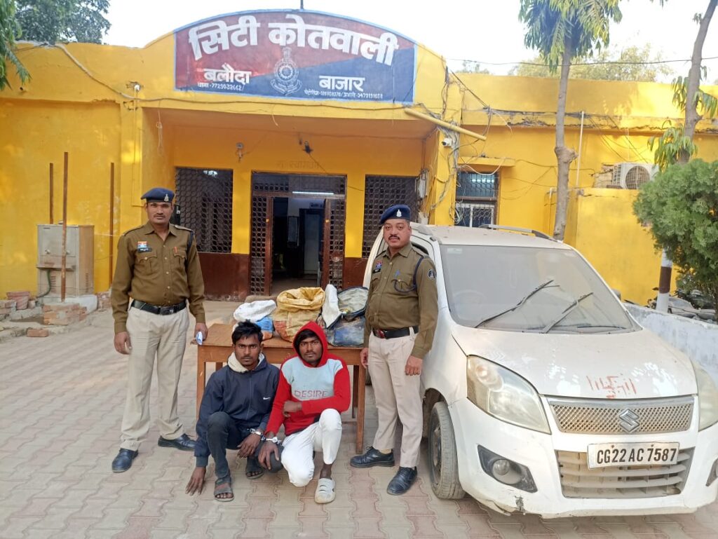 कार से अवैध शराब तस्करी का भंडाफोड़, दो आरोपी गिरफ्तार, 177 पौवा देसी शराब जब्त