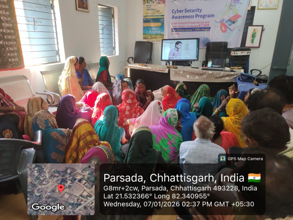 ग्राम पंचायत परसदा में साइबर सुरक्षा जन-जागरूकता शिविर का आयोजन