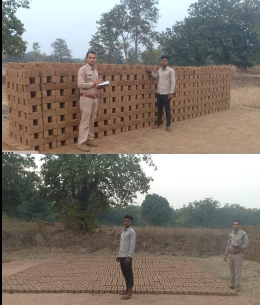 अवैध उत्खनन व ईंट निर्माण पर वन विभाग की सख्त कार्रवाई, अवैध ईंटें व जलाऊ लकड़ी जब्त