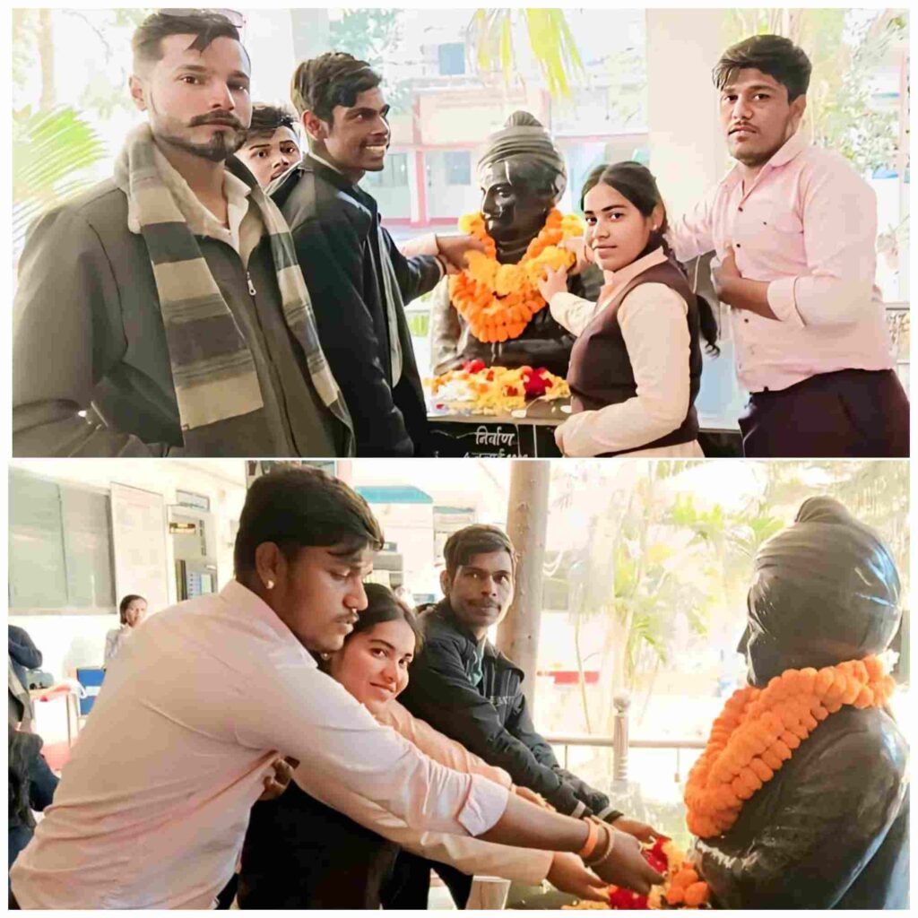 अभाविप इकाई, मनेन्द्रगढ़ के द्वारा स्वामी विवेकानंद जी के जयंती पर माल्यार्पण किया