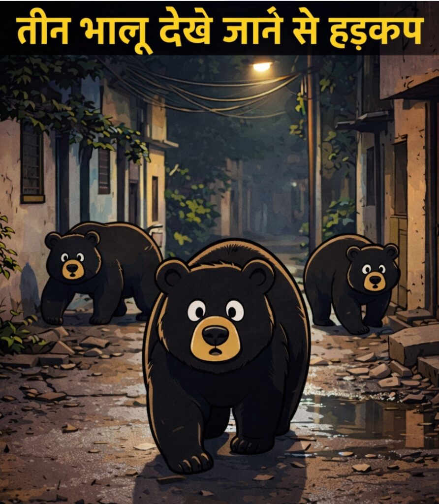 रोहांसी नगर पंचायत के शहरी क्षेत्र में भालुओं की दस्तक, दहशत का माहौल