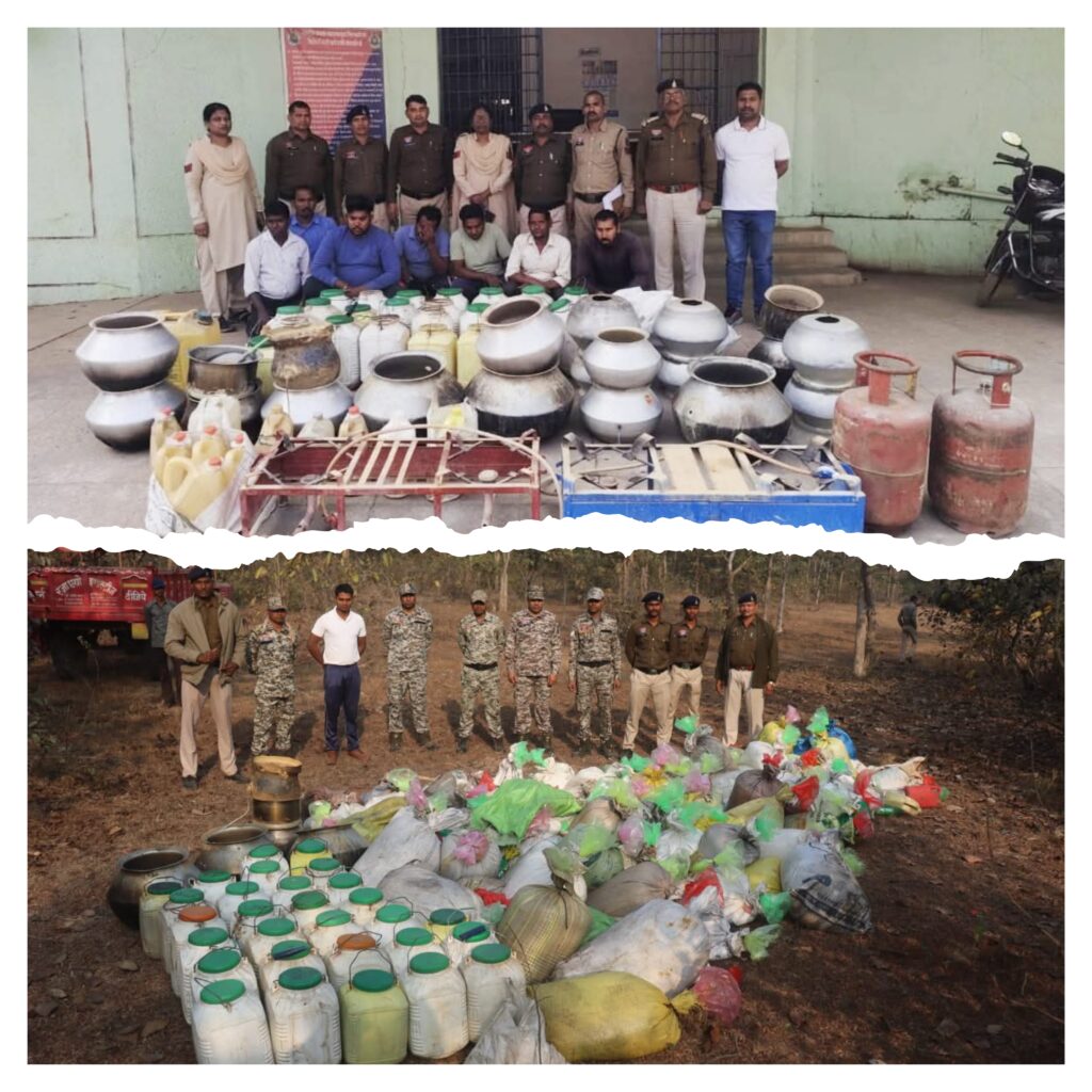 अवैध महुआ शराब पर महासमुंद पुलिस की बड़ी कार्रवाई, 247 लीटर शराब जब्त