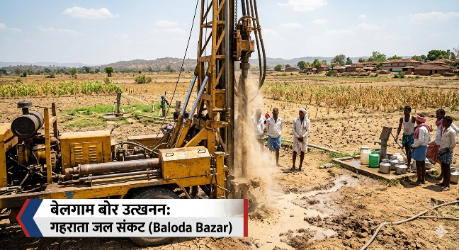 बेलगाम बोर उत्खनन से खाली हो रहा भूजल, गर्मी शुरू होते ही बलौदा बाजार में जल संकट गहराया