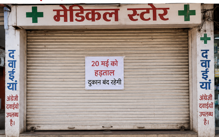 20 मई को जिलेभर में दवा दुकानों पर लटकेंगे ताले, मरीजों की चिंता बढ़ी; प्रशासन ने संभाला मोर्चा** *ऑनलाइन दवा बिक्री के विरोध में हड़ताल, रोजाना दवा लेने वाले मरीज सबसे ज्यादा परेशान