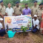 नवीन रक्षित केंद्र नंदौर खुर्द में पुलिस और वन विभाग ने किया वृहद वृक्षारोपण, रोपे गए 350 पौधे