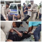 सड़क हादसा: अनियंत्रित होकर मोड़ पर गिरे दो युवक गंभीर रूप से घायल, डायल 112 ने पहुँचाया अस्पताल