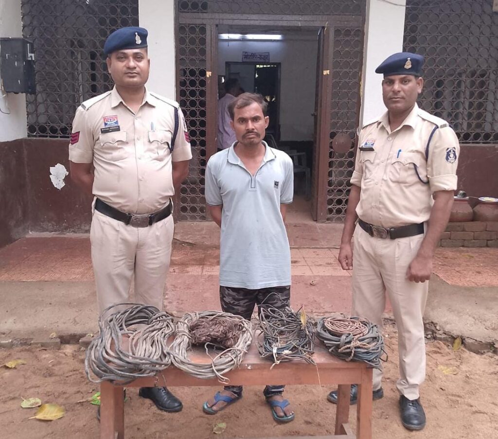 सीरियल केबल चोर गिरफ्तार: बलौदाबाजार में तीन बड़ी चोरी की वारदातों का खुलासा, भारी मात्रा में केबल व तांबा बरामद