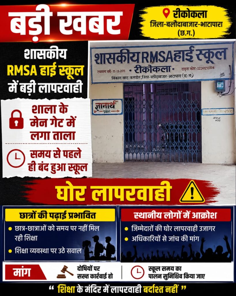 समय से पहले  ही स्कूल के मुख्य गेट  पर लटका ताला, शराब पीकर पहुंचे शिक्षक पर ग्रामीणों का फूटा गुस्सा