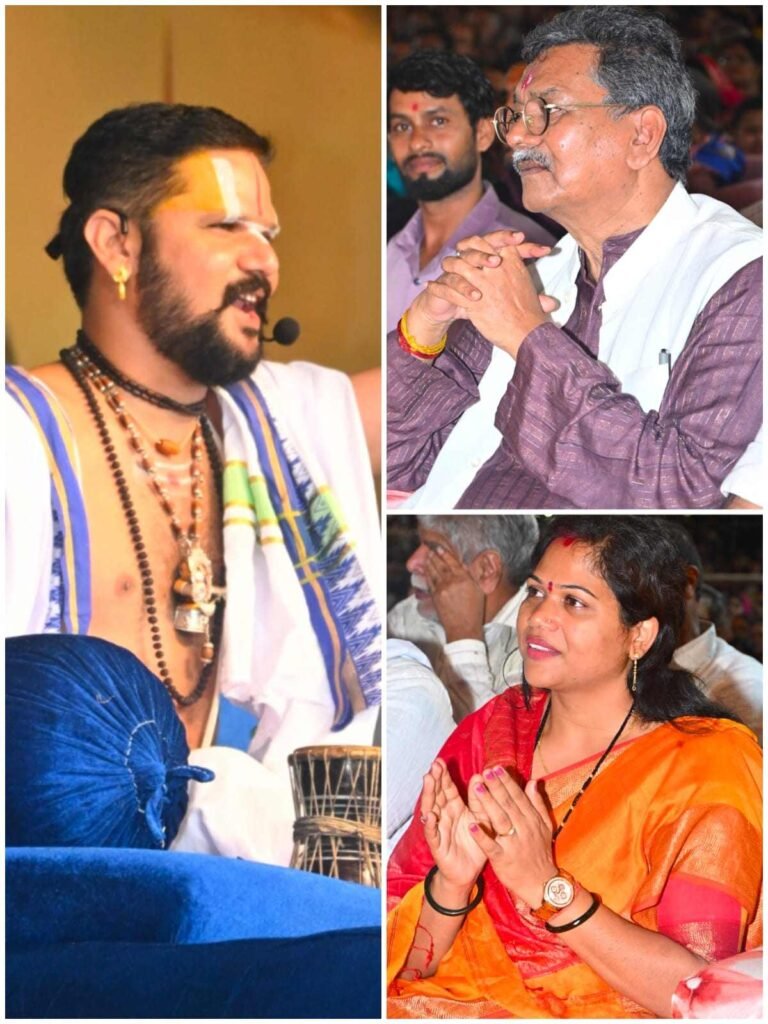 शिवरीनारायण में शिव महापुराण कथा में शामिल हुईं विधायक कविता प्राण लहरे, नेता प्रतिपक्ष डॉ. चरणदास महंत ने लिया कथा का आशीर्वाद