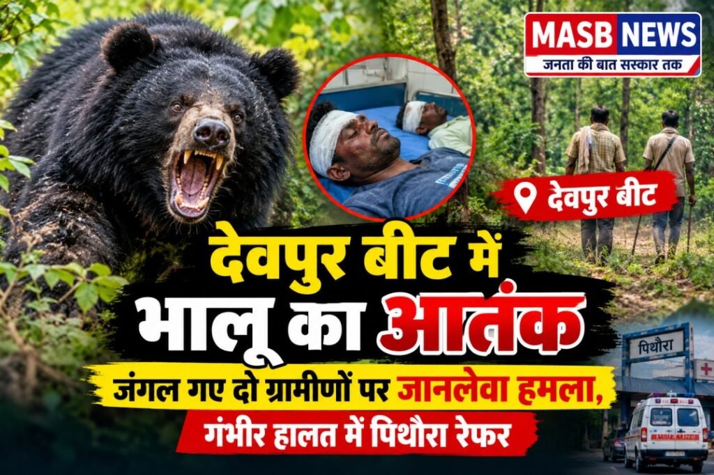 देवपुर बीट में भालू का आतंक: जंगल गए दो ग्रामीणों पर जानलेवा हमला, गंभीर हालत में पिथौरा रेफर