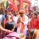 बेलतरा में माँ महामाया ध्वजा यात्रा शुरू, टोखन साहू और सुशांत शुक्ला शामिल